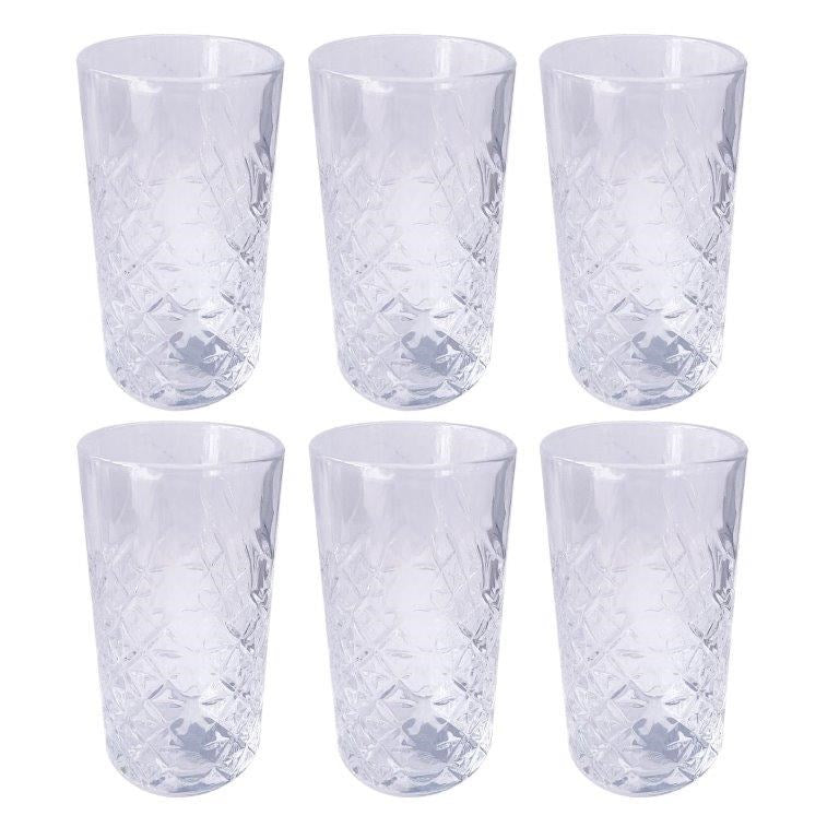 Premium Lead Free Glass Tumblers Set of 6 Pcs 346 ml  (Ctn Box 8 units)