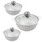 White Ceramic Gold Rim Bowl Fine Porcelain Casserole Set of 3 Pcs 7''+8''+9''  (Ctn Box 8 units)