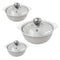 White Ceramic Gold Rim Bowl Fine Porcelain Casserole Set of 3 Pcs 7''+8''+9''  (Ctn Box 8 units)