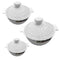 White Ceramic Plain Rim Bowl Fine Porcelain Casserole Set of 3 Pcs 8.5''+10''+12''  (Ctn Box 6 units)