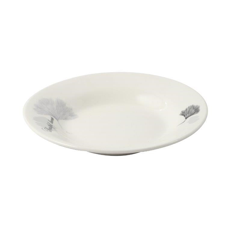 White Ceramic Floral Print Tableware Round Serving Dish Plate 6''  (Ctn Box 100 units)