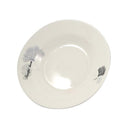 White Ceramic Floral Print Tableware Round Serving Dish Plate 7''  (Ctn Box 80 units)