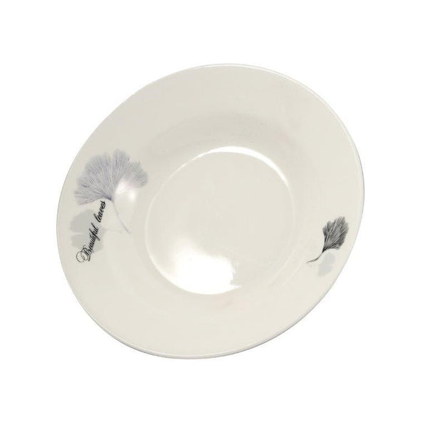 White Ceramic Floral Print Tableware Round Serving Dish Plate 7''  (Ctn Box 80 units)