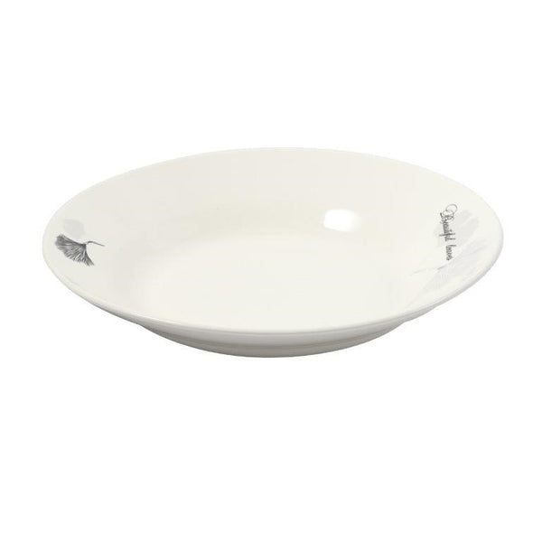 White Ceramic Floral Print Tableware Round Serving Dish Plate 9''  (Ctn Box 40 units)