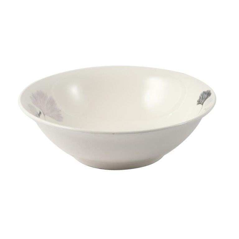 White Ceramic Floral Print Tableware Round Serving Dish Bowl 9''  (Ctn Box 30 units)