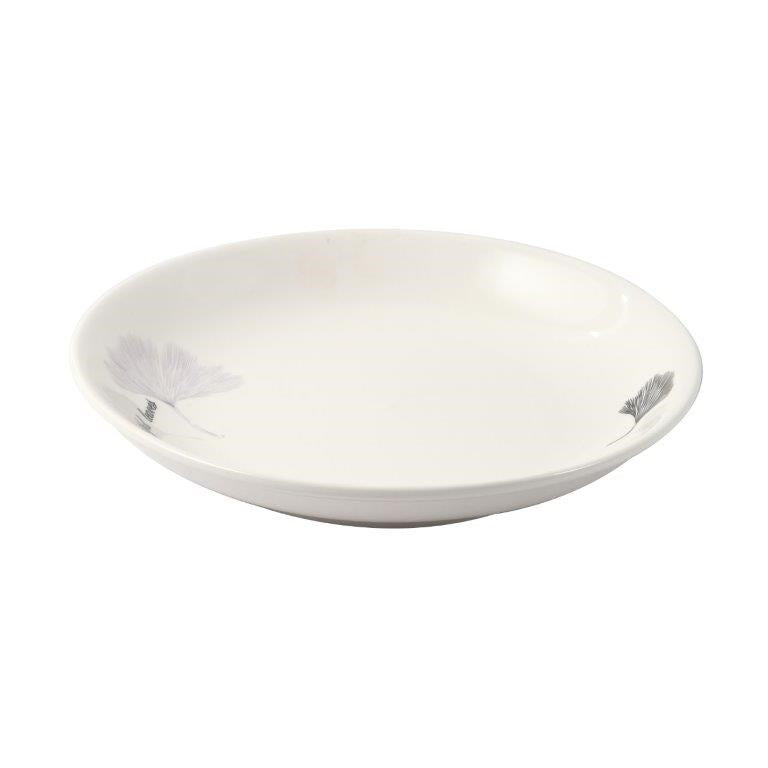White Ceramic Floral Print Tableware Round Serving Dish Plate 8''  (Ctn Box 60 units)
