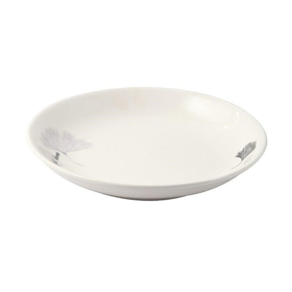 White Ceramic Floral Print Tableware Round Serving Dish Plate 8''  (Ctn Box 60 units)