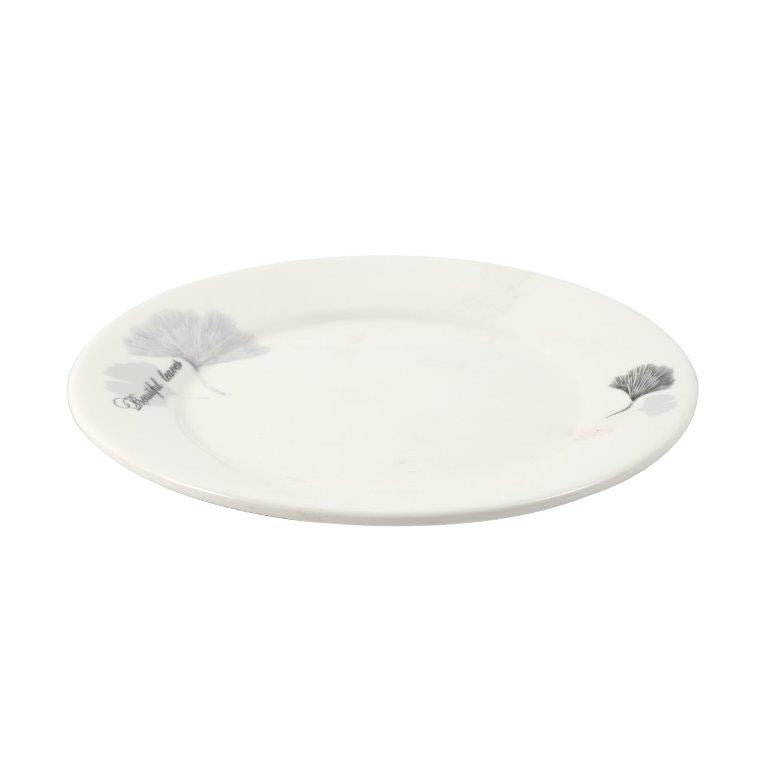 White Ceramic Floral Print Tableware Round Serving Dish Plate 7''  (Ctn Box 80 units)