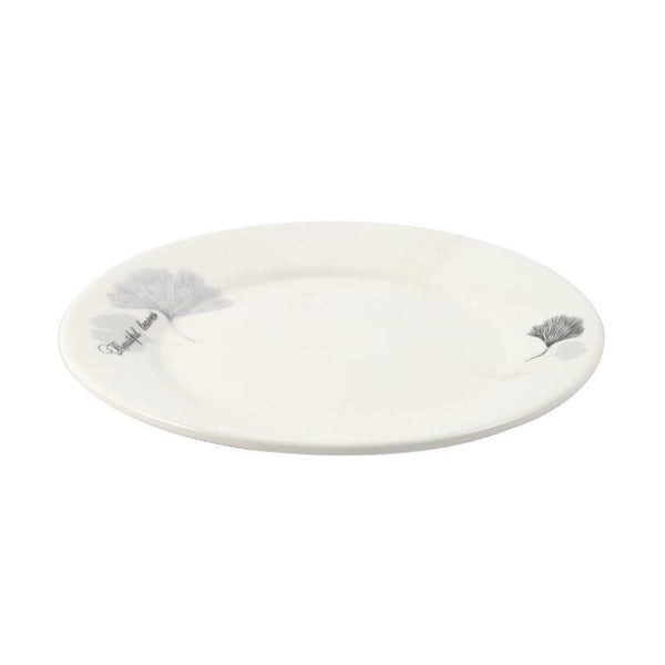 White Ceramic Floral Print Tableware Round Serving Dish Plate 7''  (Ctn Box 80 units)