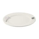 White Ceramic Floral Print Tableware Round Serving Dish Plate 9''  (Ctn Box 40 units)