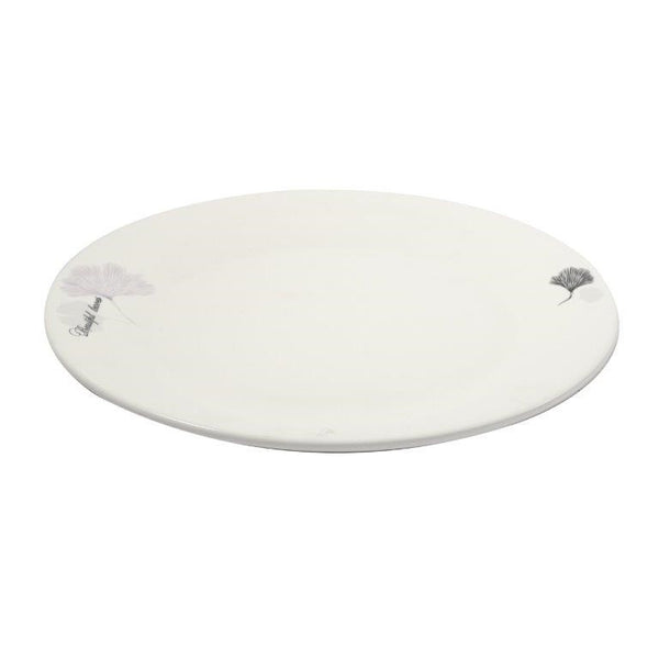 White Ceramic Floral Print Tableware Round Serving Dish Plate 12''  (Ctn Box 20 units)