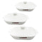 White Ceramic Plain Rim Bowl Fine Porcelain Casserole Set of 3 Pcs 11.5+12.5+13.5''  (Ctn Box 6 units)