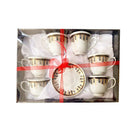 Ceramic Tea Cup and Saucer Set of 6 pcs Abstract Print 12.5cm/9*8.5 cm (Ctn Box 12 units)