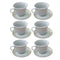 Ceramic Tea Cup and Saucer Set of 6 pcs Abstract Print 12.5cm/9*8.5 cm (Ctn Box 12 units)