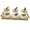 Ceramic Tea Coffee Sugar Canister Set of 3 Pcs with Tray 13*8.5*10.5 cm  (Ctn Box 12 units)