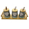 Ceramic Tea Coffee Sugar Canister Set of 3 Pcs with Tray 13*8.5*10.5 cm  (Ctn Box 12 units)