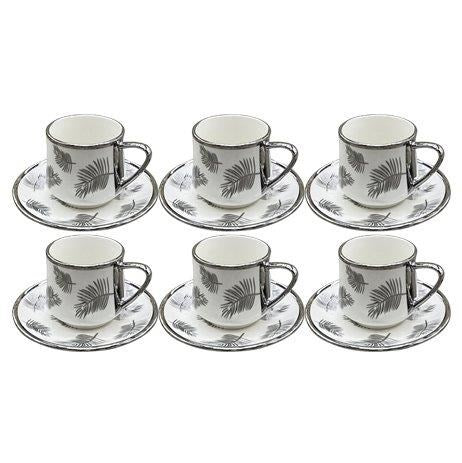 Ceramic Tea Cup and Saucer Set Abstract Print ** 150cc/14 cm  (Ctn Box 12 units)