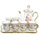 Ceramic Tea Cups with Kettle and Tray Set of 8 Pcs Abstract Print 8pcsÃƒÂ¯Ã‚Â¼Ã‹â€ 8*9/10*25 cmÃƒÂ¯Ã‚Â¼Ã¢â‚¬Â°  (Ctn Box 6 units)