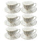 Ceramic Coffee Cup and Saucer Set of 6 Pcs Abstract Print 7*5.5/11 cm  (Ctn Box 20 units)