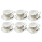 Ceramic Tea Cup and Saucer Set of 6 Pcs Abstract Print 9.5*7/14 cm  (Ctn Box 12 units)