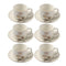 Ceramic Coffee Cup and Saucer Set of 6 Pcs Abstract Print 6.5*4.5/11 cm  (Ctn Box 20 units)