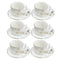 Ceramic Tea Cup and Saucer Set of 6 Pcs Abstract Print 7.5*5.5/14 cm  (Ctn Box 12 units)