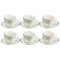 Ceramic Coffee Cup and Saucer Set of 6 Pcs Abstract Print 6.5*4.5/11 cm  (Ctn Box 20 units)