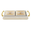 Deco Candy Box Nuts and Chocolates 2 Slot Serving Tray with Lid 34*7.5*8 cm  (Ctn Box 24 units)