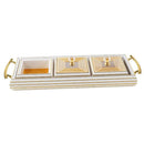 Deco Candy Box Nuts and Chocolates 3 Slot Serving Tray with Lid 47*7.5*8 cm  (Ctn Box 18 units)