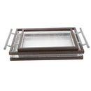 Plastic Rectangular Serving Tray Set of 2 46.5*28*6 cm/38.5*23*6 cm  (Ctn Box 12 units)