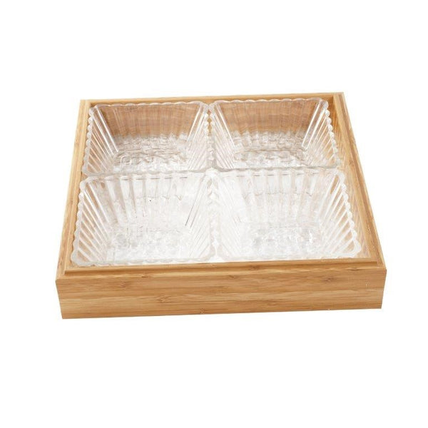 Deco Candy Box Nuts and Chocolates 3 Slot Serving Tray with Lid 26*25.5*7.5 cm  (Ctn Box 12 units)
