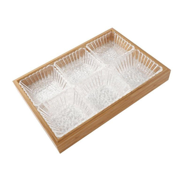 Deco Candy Box Nuts and Chocolates 3 Slot Serving Tray with Lid 37*25.5*7.5 cm  (Ctn Box 12 units)