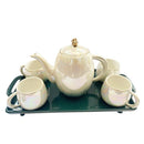 Ceramic Tea Cup with Kettle and Serving Tray Set of 8 Pcs ** 9*7.5/9.5*23.5/30.5*4.5cm  (Ctn Box 8 units)