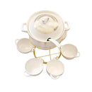 White & Gold Ceramic Soup Tureen Casserole Dish Bowl Set of 6 (Ctn Box 6 units)