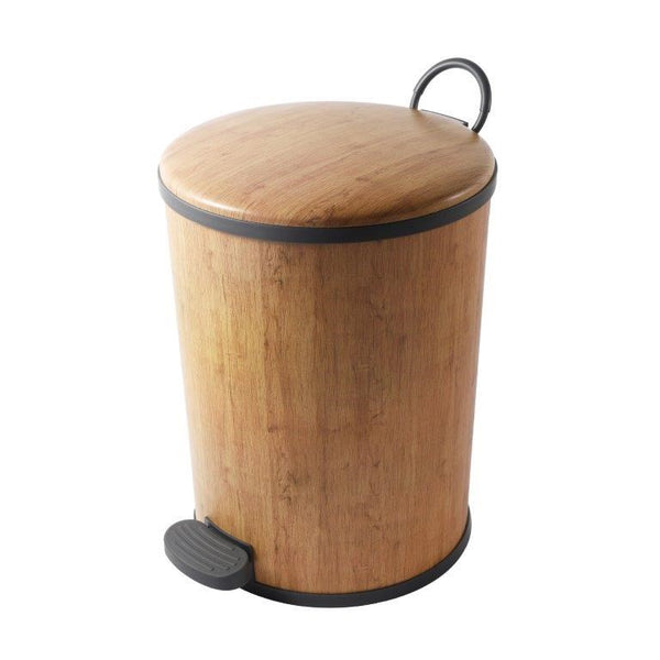 Timber Print Plastic Pedal Rubbish Bin 25*25*33 cm  (Ctn Box 12 units)