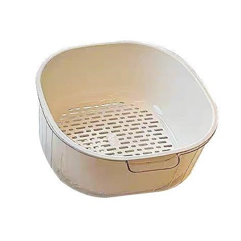 Plastic Double Layer Draining Basket Cleaning Bowl 25*11 cm  (Ctn Box 24 units)