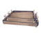 Wooden Serving Tray Set of 2 with Brass Handles 29*39+23*33 cm (Ctn Box 12 units)