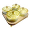 Deco Metal Fruit and Appetizer Jar Set with Wooden Tray 20*20 cm (Ctn Box 14 units)