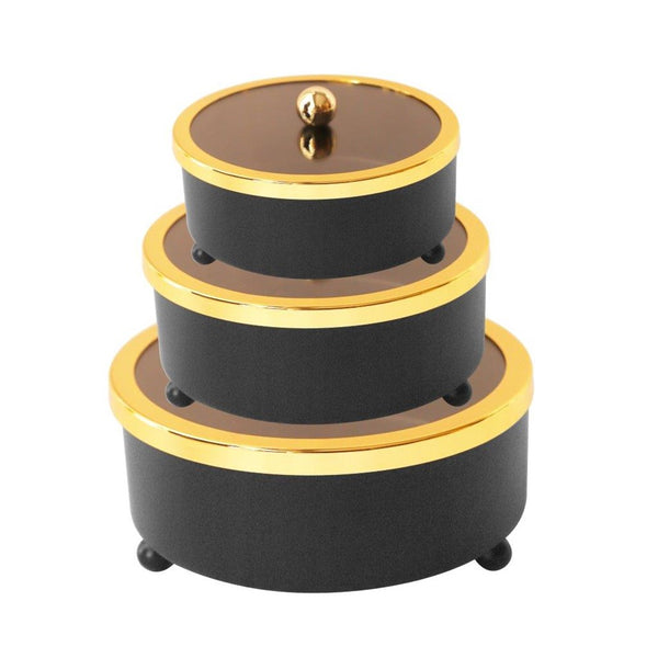 Elegant Metal Round Fruits and Candy Tray Gift BoxSet of 3 Pcs 17*6/25*6/20*6 cm (Ctn Box 8 units)
