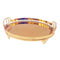Vintage Gold Oval Mirrored Tray Set of 2 with Deco Handles 35*24+28*40 cm (Ctn Box 8 units)