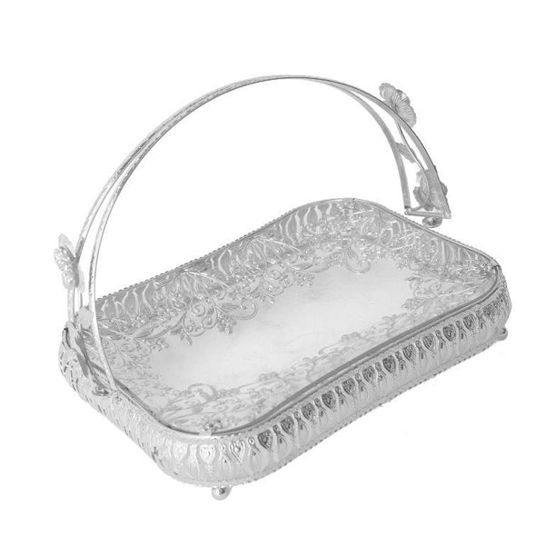 Deco Silver Metal Rectangle Serving Tray Fruit Basket (Ctn Box 8 units)