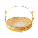 Deco Gold Metal Round Serving Tray Fruit Basket (Ctn Box 8 units)