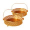Deco Gold Metal Round Serving Tray Fruit Basket Set of 2 Pcs (Ctn Box 10 units)