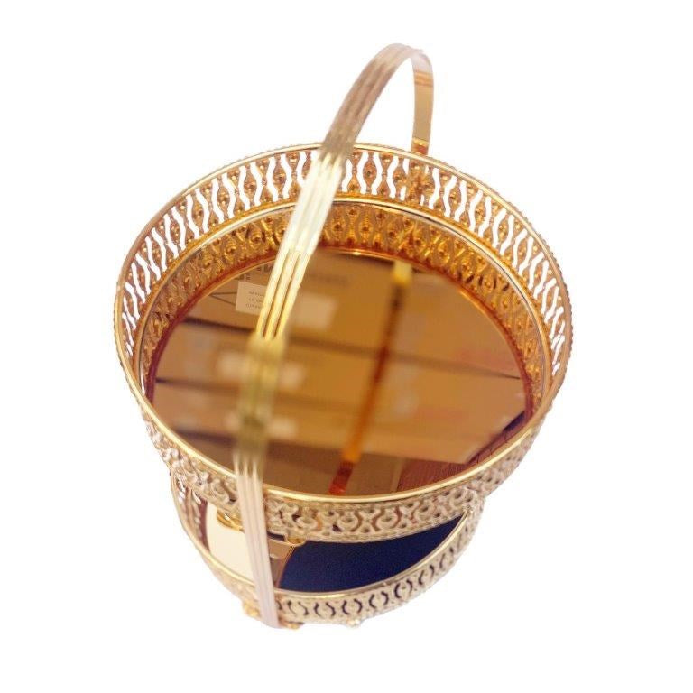Engraved Deco Gift Basket Fruit Plate Nuts and Chocolates Serving Tray 2 Tier 25*40 cm (Ctn Box 10 units)
