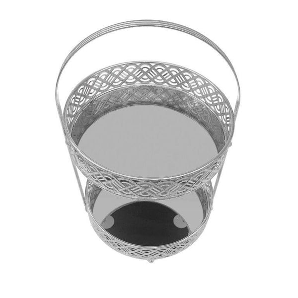 Engraved Deco Gift Basket Fruit Plate Nuts and Chocolates Serving Tray 2 Tier 25*40 cm (Ctn Box 10 units)