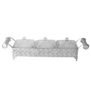 Metal Deco Silver Candy Box Nuts and Chocolates 2 Slot Serving Tray with Lid  47*11.5*10 cm (Ctn Box 8 units)