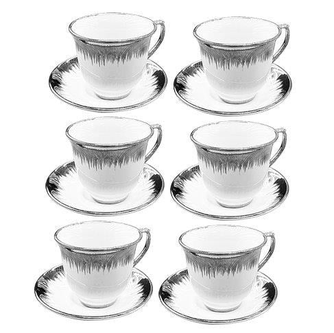 Ceramic Tea Cup and saucer Abstract Print ** 200cc/14 cm  (Ctn Box 12 units)