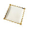 White Ceramic Gold Rim Tableware Rectangular Serving Dish Plate 25.5X25.5X3 cm (Ctn Box 36 units)