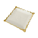 White Ceramic Gold Rim Tableware Rectangular Serving Dish Plate 15X15X2 cm (Ctn Box 60 units)