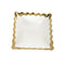 White Ceramic Gold Rim Tableware Rectangular Serving Dish Bowl 20.5X20.5X7.5 cm (Ctn Box 36 units)